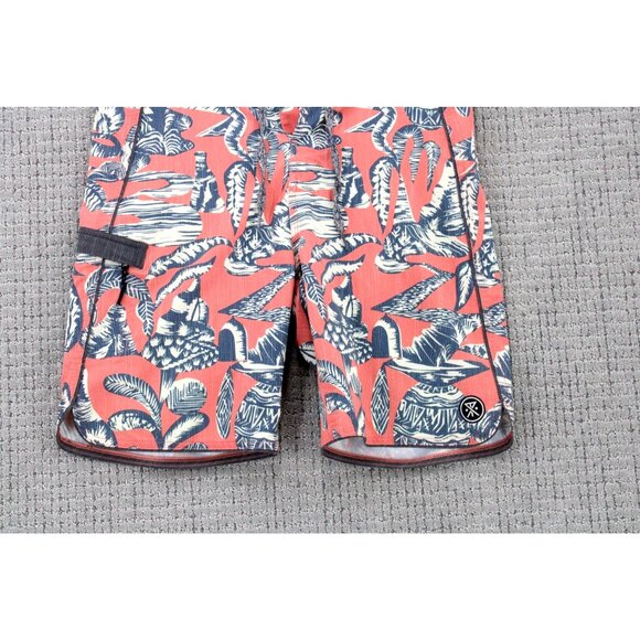 Roark Revival Board Shorts Mens Size 36 Pink Geometric All Over Print Surfing - Picture 4 of 7